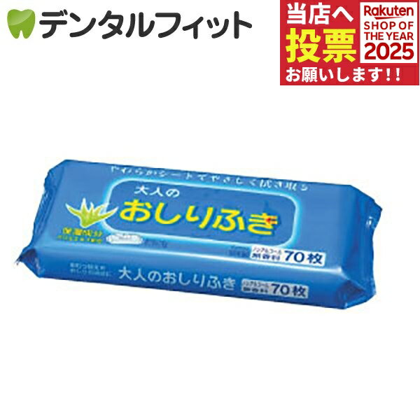 大人用 おしりふき 1パック(70枚) / 介護 衛生用品 防災グッズ / ノンアルコール 無香料