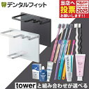 山崎実業 tower マグネットバスルームチューブ&トゥースブラシホルダー タワー 1個 とセットが選べる (ゼブラシ / CiPRO AD Ag+ / CiP...