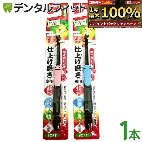 【★エントリーでポイント5倍 9/11 1:59迄】歯ブラシ ワンタフト ちょんまげブラシ やわらかめ 1本入 (EBiSU)　エビス　仕上げ磨き キッズ 子供 円錐カット 日本製 矯正装置の隙間に※カラーはお選びいただけません