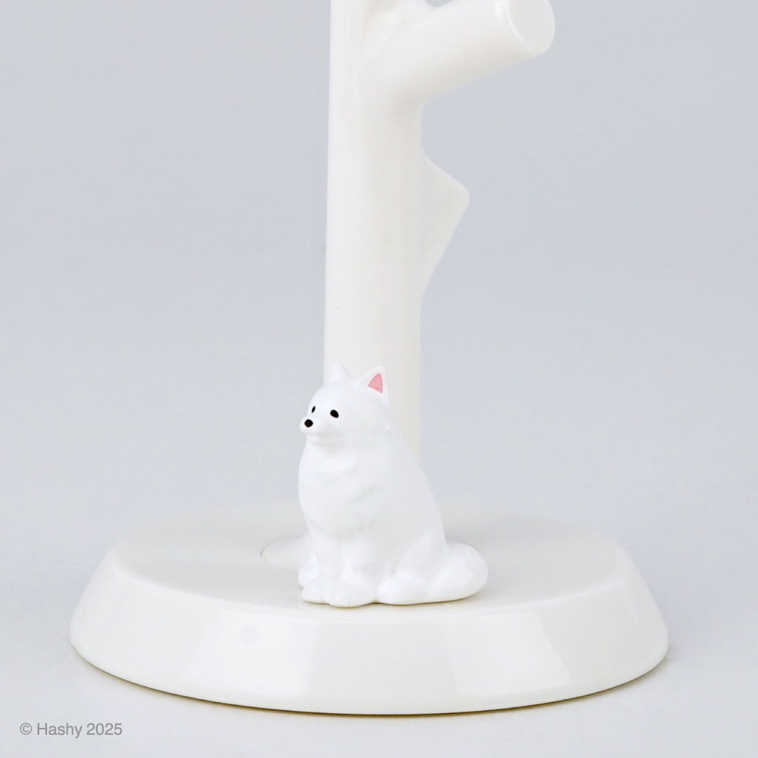 歯科医院専売品のデンタルフィットの【★ポイント5倍 8/18 23:59迄】うがいコップ＆スタンド (サモエド) HB-3556【ハシー トップイン Hashy カップスタンド かわいい ギフト プレゼント お祝いに】｜アングル2