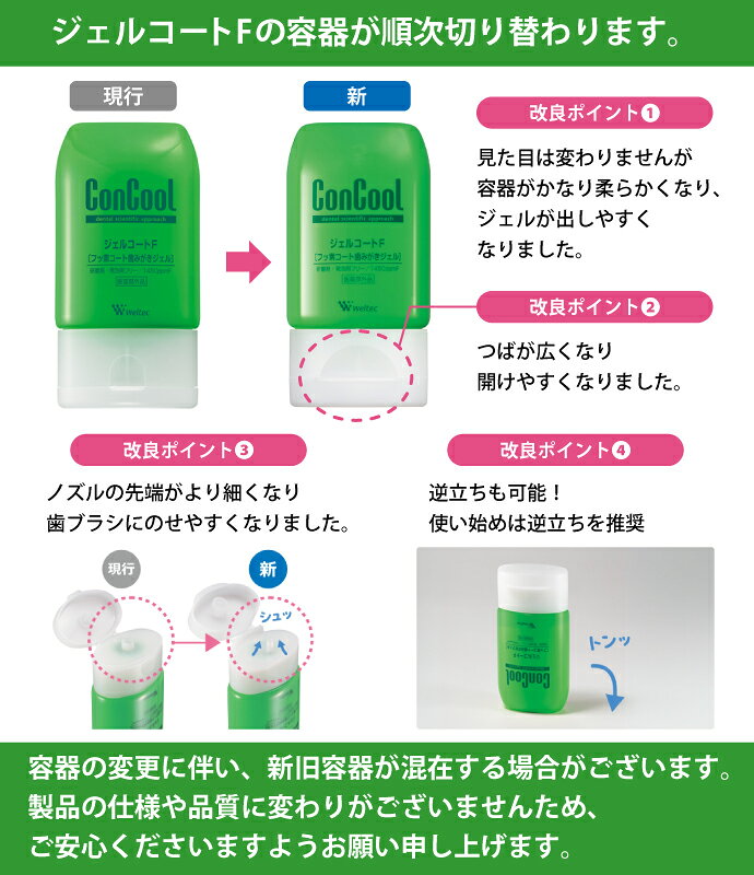 【★エントリーでポイント5倍 10/9 1:59迄】ウェルテック コンクール ジェルコートF フッ素1450ppmF 3本セット(90g/本) 口臭予防 虫歯予防 歯周炎予防 歯肉炎予防 (2)