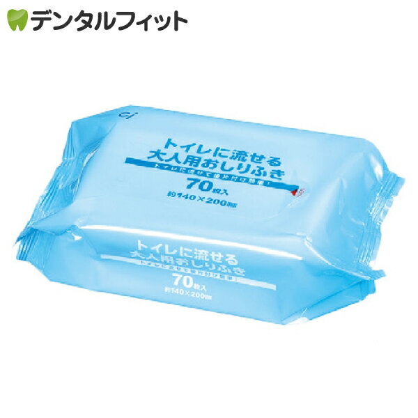 Ciメディカル トイレに流せる大人用 おしりふき 1パック(70枚) / 介護 衛生用品 防災グッズ ...