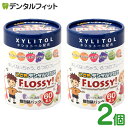 こども専用フロス FLOSSY!(フロッシー) 2個セット(1個/60本入) 個包装 こどもデンタル フロス 子供 子供用 キシリトール 配合 キッズ フロッシ...
