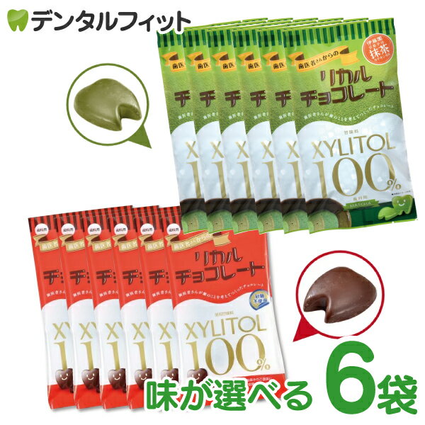 歯医者さんからのリカルチョコレート 6袋セット(60g/袋) ／ 甘味料 キシリトール チョコ 虫歯予防