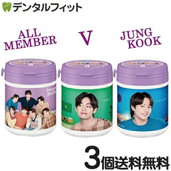 【送料無料】キシリトール×BTS キシリトールガム 7 Scenesボトル 7味アソート 3個セット (ジョングク・V・オールメンバー絵柄の3個)133g ロッテ【bts 防弾少年団 ARMY アーミー バンタン】BTSガム BTS ボトルガムのサムネイル