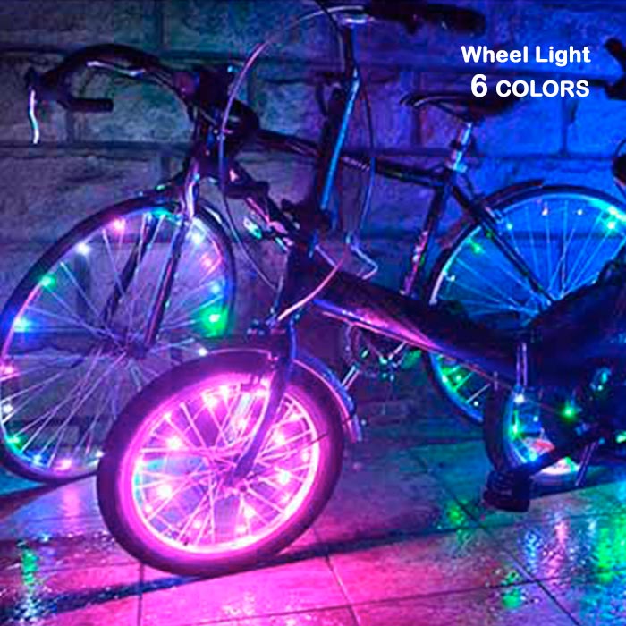 自転車ホイールライト 防水 LED ホイールライト 自転車 イルミネーション 自転車タイヤ 事故防止 光る スポークライト 通勤 通学 点灯モード 電池式 LED20個 おしゃれ 暗いところで光る 夜間暗いところでの視認性をアップ　夜間の事故防止に 送料無料