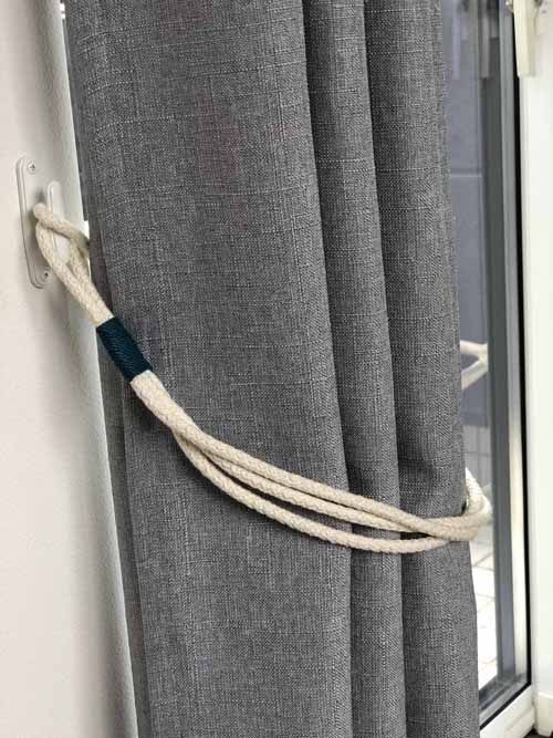 リネン3ピースタッセル　ブルー×ホワイト 【1本】