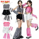 D MADE ガールズ ショーツ アイドル風 k-pop 団体服 発表会 トップス ダンス衣装 セットアップ
