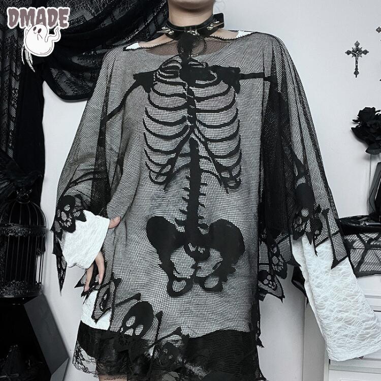 スカルケープ ハロウィン テーマパーティー ダークシリーズ パンク マント 大人 フェスティバルパーテ..