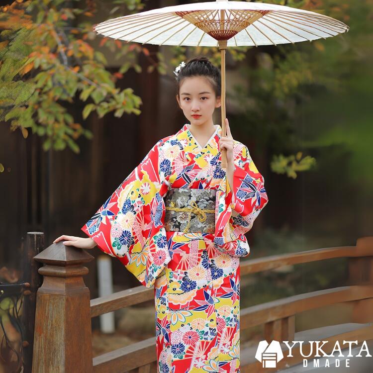 浴衣 レディース 着物 花柄 9点セット レディース 華やか レトロモダン 大人 浴衣セット 女性 10代 20代 30代 yukata フリーサイズ 可愛い ゆかた おしゃれ 華やか コーデ 大人の浴衣 セット 中学生 高校生 大学生 夏祭り 花火大会