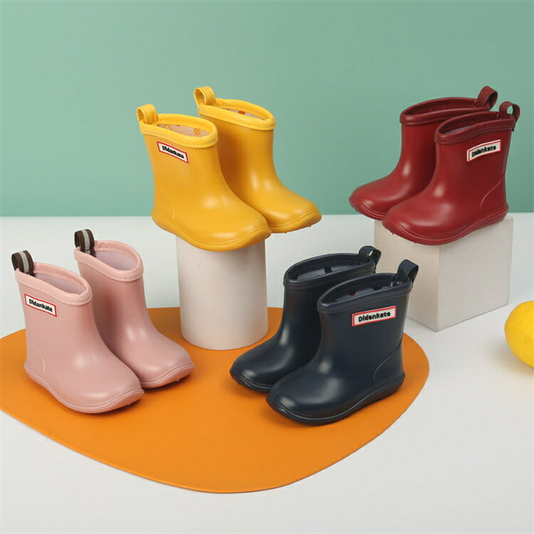 乐天商城 - 子供 レインブーツ ネイビー キッズ 長靴 かわいい 女の子 男の子 レインシューズ ロゴ ジュニア 雨靴 防水 滑らない 軽量 軽い 雨の日 シンプル おしゃれ 完全防水 歩きやすい 痛くない 可愛い 子ども こども 小学生 通学