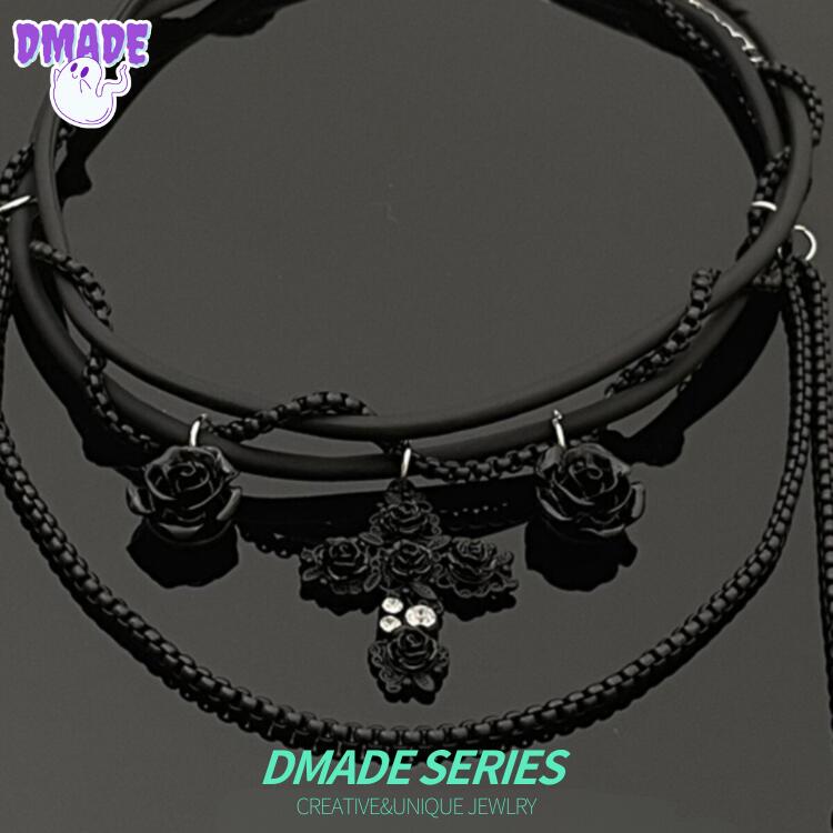 ネックレス Y2K 十字架 ゴスロリ ペンダント 韓国 チョーカー ネックレス 黒 ハロウィン 飾り 手作り バタフライ カッコイイ レディース スターファイア サブカルチャー ダーク パンク アクセサリー スタイリッシュ ガール ネックレス y2k