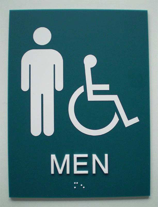 【第一ネーム】英語点字　トイレサイン/　Braille Restroom Sign
