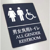 【第一ネーム】 男女共用 トイレ サイン プレート ドアプレート（壁面等設置用両面粘着テープ付き）