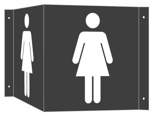 【第一ネーム】3方向　トイレ　サインプレート（3方向から視認できるサインです）