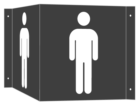 【第一ネーム】3方向　トイレ　サインプレート（3方向から視認できるサインです）