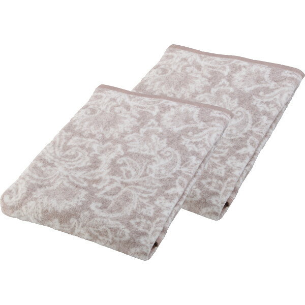 ジャカード織カシミヤ入ウール毛布(毛羽部分)2枚セット 寝装品 毛布 純毛毛布