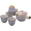 萩焼 萩むらさき 朝顔 茶器揃 05615 和陶器 和陶茶器 急須茶器