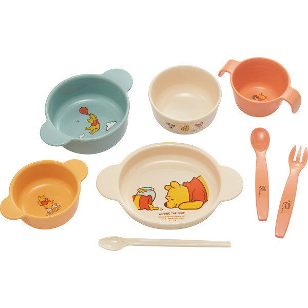 商品説明くまのプーさんデザインで楽しくお食事を♪離乳食初期からず~っと使える!必要なものがすべて揃う8点セット!大人もこどもも持ちやすいちょこっとカップ付。電子レンジ・食洗器OK●ご飯茶碗、小ばち(大)、小ばち(小)、ちょこっとカップ、小皿、フィーディングスプーン、スプーン、フォークITEM INFORMATIONJAN4972990176293