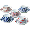 musbu(むすぶ) 小紋 碗皿5客揃 45875 和陶器 和陶コーヒー 5客コーヒー