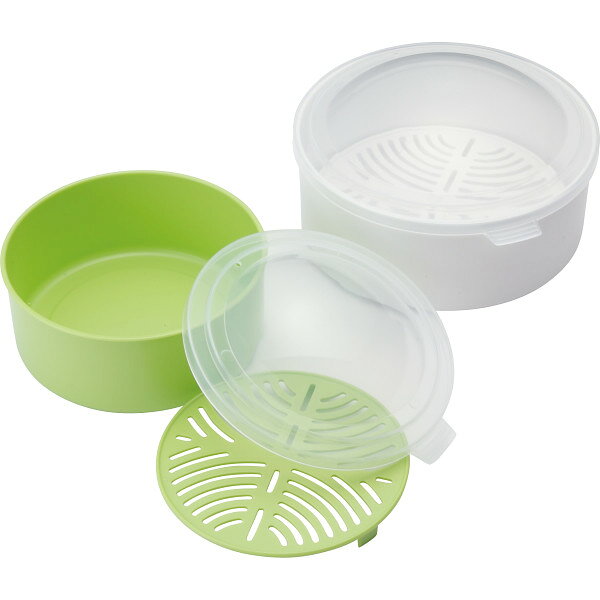 【送料無料】 レンジ蒸し器 2点セット(目皿付) 台所・日用品・収納 台所樹脂容器 レンジ容器
