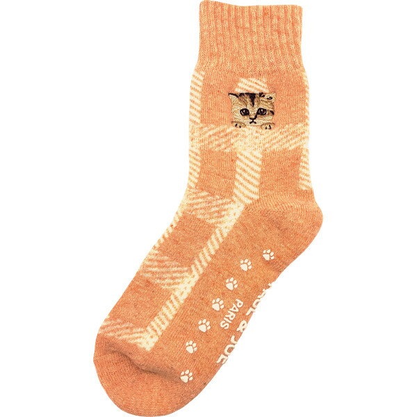 ポール&ジョー ルームソックス チェックヌネット刺繍 繊維装飾品 靴下 メンズカジュアル