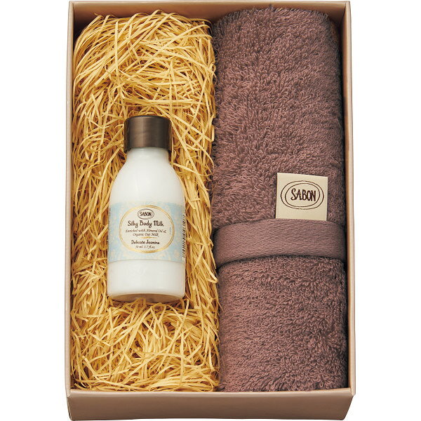 【送料無料】 SABON シルキーボディミルク50ml&オーガニックタオル 装身具 化粧品 女性用化粧品 d-park-10317763 Drink&Dream「D-Park」楽天市場店 パッケージ画像