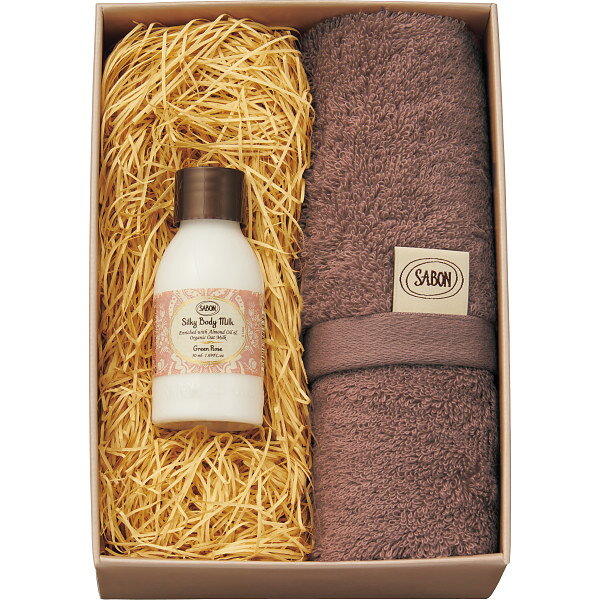 【送料無料】 SABON シルキーボディミルク50ml&オーガニックタオル 装身具 化粧品 女性用化粧品 d-park-10317758 Drink&Dream「D-Park」楽天市場店 パッケージ画像