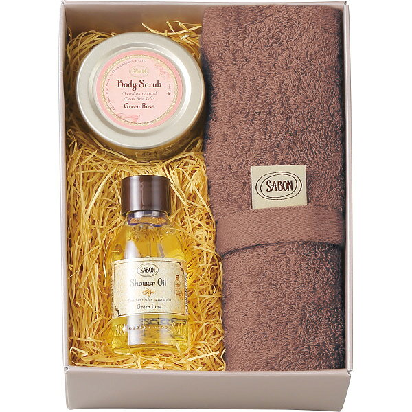 【送料無料】 SABON シャワーオイル50ml&ボディスクラブ60g&オーガニックタオル 装身具 化粧品 女性用化粧品 d-park-10317768 Drink&Dream「D-Park」楽天市場店 パッケージ画像