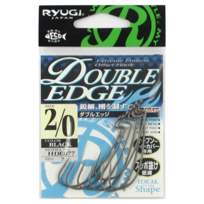 ささめ針(SASAME) リューギ ダブルエッジ HDE077 #2/0 ブラック メール便