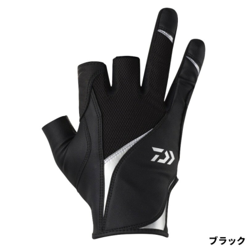 ダイワ(Daiwa) DG-7226 フィンガータッチジギンググローブ 3本カット M ブラック メール便