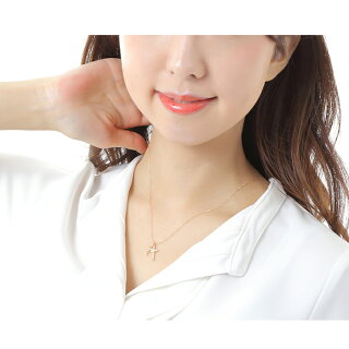 ネックレスダイヤモンドK1818金クロスシンプルダブルクロスネックレス0.14ctレディースプレゼントギフトボックス付き【送料無料/ラッピング無料】
