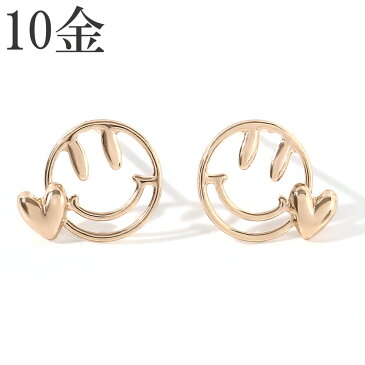 ピアス スマイル 10金 10k ニコちゃん k10 レディース