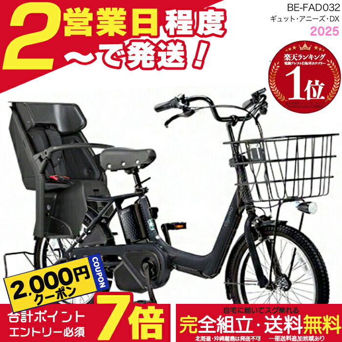 [¥2000 Coupon & Up to 7x Points] Free Shipping (Limited to some areas) 2025 Panasonic Gyutto Annys DX 20 BE-FAD032 20-inch 16Ah Electric Assist Bicycle with Rear Brake, Free Anti-Theft Registration