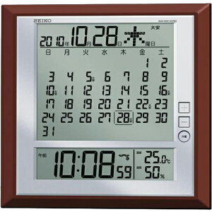 SEIKO セイコー マンスリーカレンダー機能搭載 掛置兼用時計 温湿度表示付き電波時計 SQ421B 掛置き兼用時計/温湿時計/置き時計/壁掛け電波時計/電波壁掛け時計 デジタル【北海道・沖縄・離島配送不可】