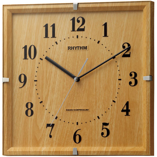 8MY502SR07 電波掛時計 リズム時計 ライブリーエミリ 薄茶 壁掛電波時計 電波掛電波掛時計 壁掛時計 か..