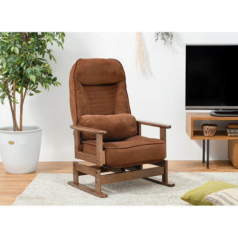 【12/15はエントリーで当店最大P5倍！】【メーカー直送】【代引不可】【日時指定不可】【北海道・沖縄・離島不可】萩原 回転座椅子 ブラウン 5段階リクライニング LZ-4742BR【KK9N0D18P】