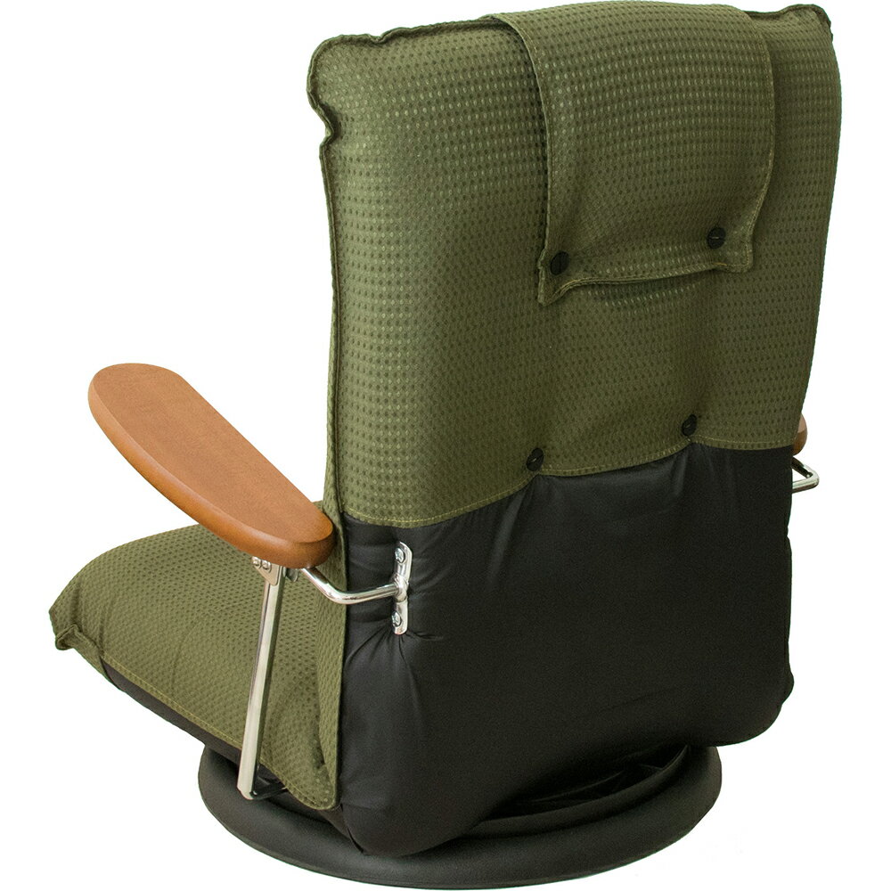 【9/20はエントリーで当店最大P5倍!】【メーカー直送】【代引不可】【日時指定不可】【北海道・沖縄・離島不可】宮武製作所 UGUISU(うぐいす) ポンプ肘式回転座椅子 グリーン 13段階リクライニング 360度回転 日本製 YS-1375D-GR