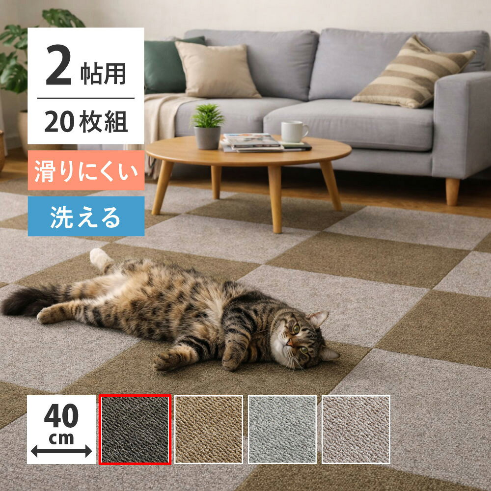 Rakuten - 【5/10はエントリーで当店最大P6倍！】【メーカー直送】【代引不可】【北海道・沖縄・離島不可】萩原 グリップタイルカーペット ブラック 20枚組 LDY4000 約40×40cm 270623650【KK9N0D18P】
