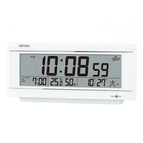 Rakuten - 【5/10はエントリーで当店最大P6倍！】お取り寄せ SEIKO セイコー スペースリンク 置時計 デジタル時計 衛星電波クロック GP501W【北海道・沖縄・離島配送不可】