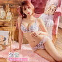 ブラジャー ショーツ セット 水彩フラワー ボリューム シフォン ブラジャー & フルバック ショーツ 下着 レディース セット ランジェリー セクシー ランジェリー ブラ セット ブラ ショーツ セット 上下セット 【11/23再販】(4)