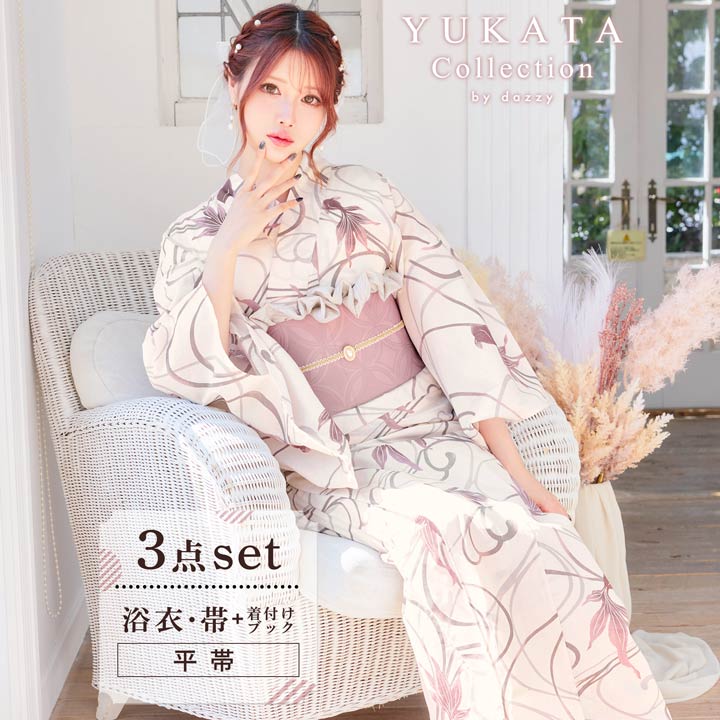 [3点SET]ナチュラルダスティー金魚柄浴衣【2025年再入荷YUKATA by dazzy】[ 浴衣 セット レディース 金魚柄 大輪 和装 可愛い 赤 ピンク 浴衣 セット 帯 ゆかた 縁日 夏祭り 花火大会 デート 和服 20代 30代 40代 デイジー dazzy 浴衣 ]のサムネイル