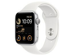 ★アップル / APPLE Apple Watch SE 第2世代 GPSモデル 44mm MNK23J/A [シルバー/ホワイトスポーツバンド]【送料無料】