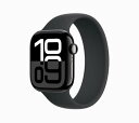 ★Apple Watch Series 10 GPSモデル 42mm MWWX3J/A+MY7N3FE/A (ジェットブラックアルミケース+ブラックソロループ ...