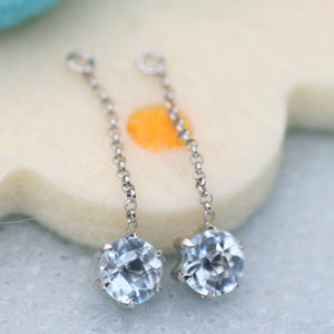 K18 K18YG K18PG K14WG アクアカラー スカイブルートパーズ 5ミリラウンドチェスカット チャーム