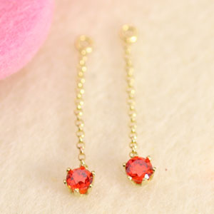 K18 K18YG K18PG K14WG (人工石)オレンジファイヤーキュービック 3ミリラウンド チャーム