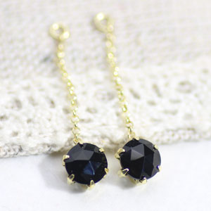 K18 K18YG K18PG K14WG オニキス 5ミリ ラウンド ダブルローズカット チャーム