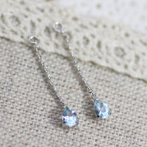 K18 K18YG K18PG K14WG スカイブルートパーズ 3x4 ペアシェイプ チャーム