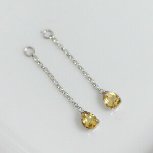 K18 K18YG K18PG K14WG シトリン 3x4 ペアシェイプ チャーム