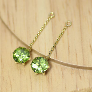 K18 K18YG K18PG K14WG ペリドット 6ミリ ラウンド チャーム